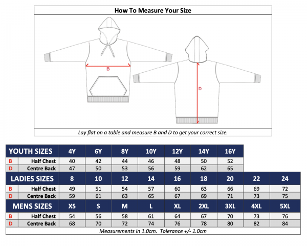 Hoodie Size Guide